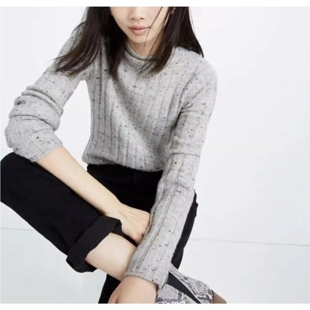 Madewell Donegal Evercrest Turtleneck Sweater Coziest Yarn Gray Medium New w16